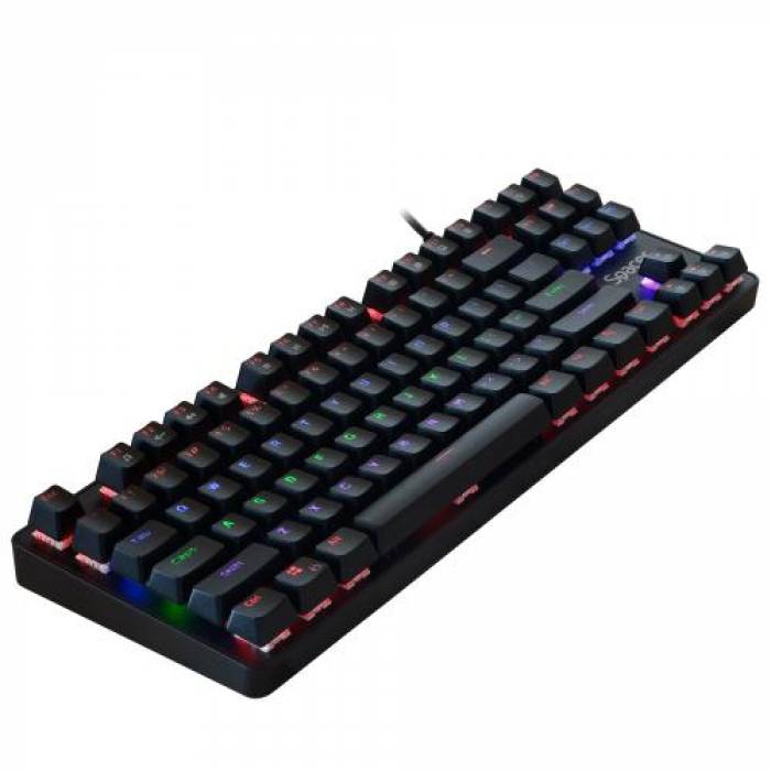 Tastatura Spacer SPKB-MK-IMMORTAL, RGB LED, USB, Black