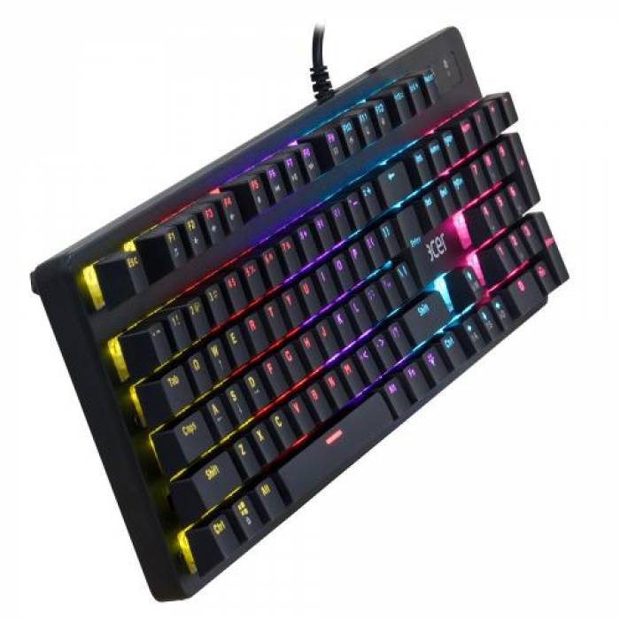 Tastatura Spacer SPKB-MK-WAR, RGB LED, USB, Layout US, Black