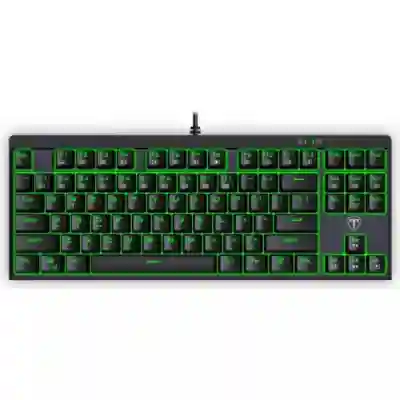 Tastatura T-Dagger Corvette, Green LED, USB, Black