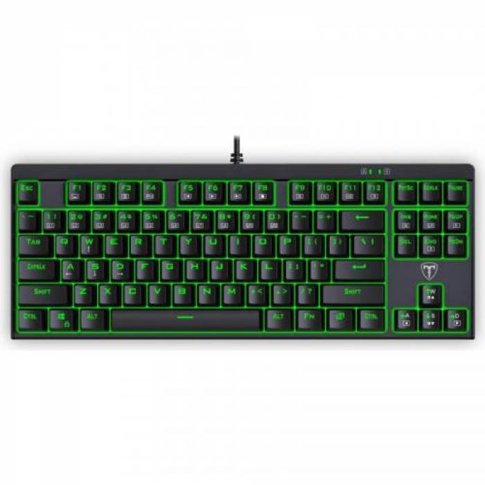 Tastatura T-Dagger Corvette, Green LED, USB, Black