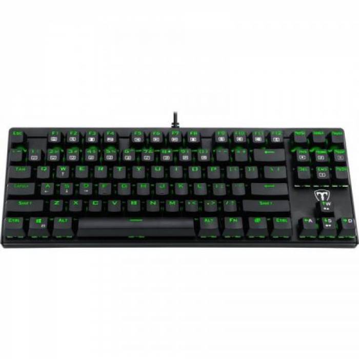 Tastatura T-Dagger Corvette, Green LED, USB, Black