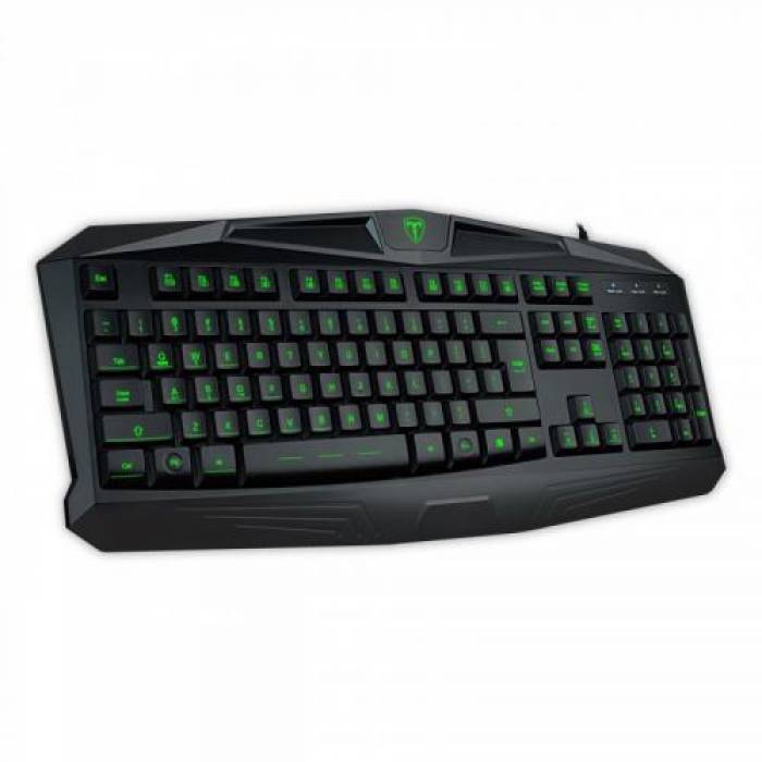 Tastatura T-Dagger Minesweeping, Green LED, USB, Black