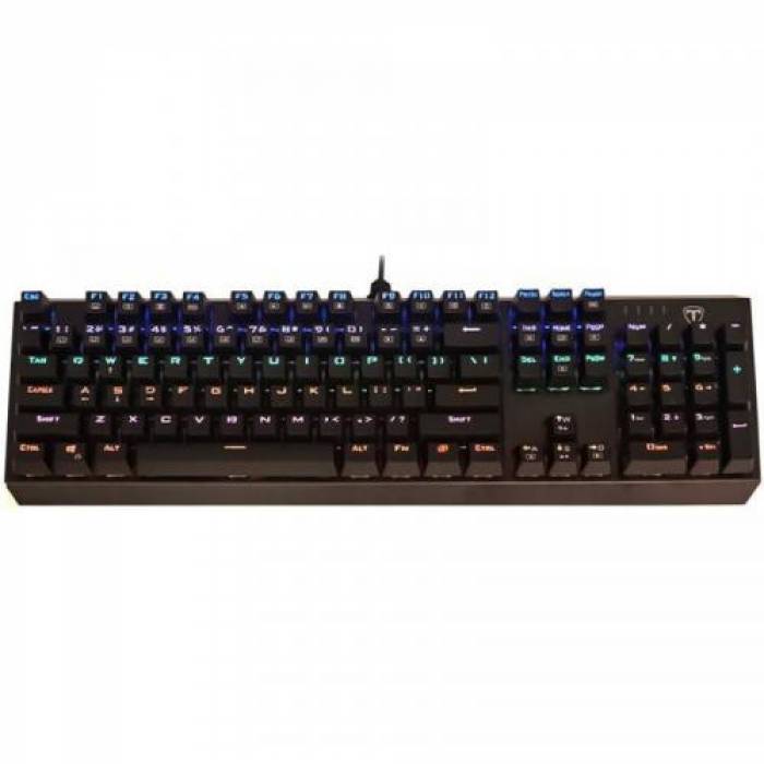 Tastatura T-Dagger Pavones, RGB LED, USB, Black