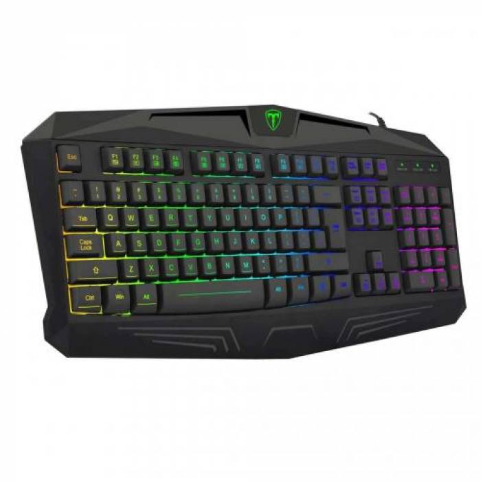 Tastatura T-Dagger Tanker, Rainbow LED, USB, Black