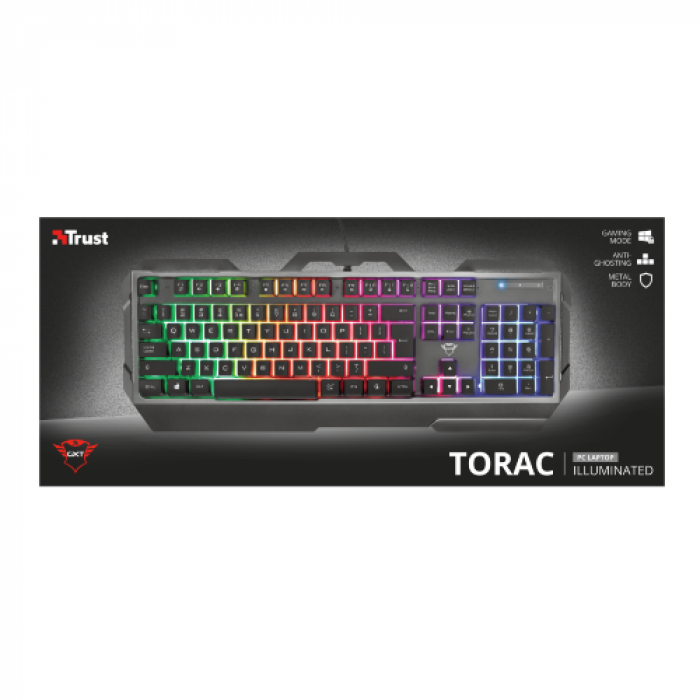 Tastatura Trust GXT 856 Torac, RGB LED, USB, Black