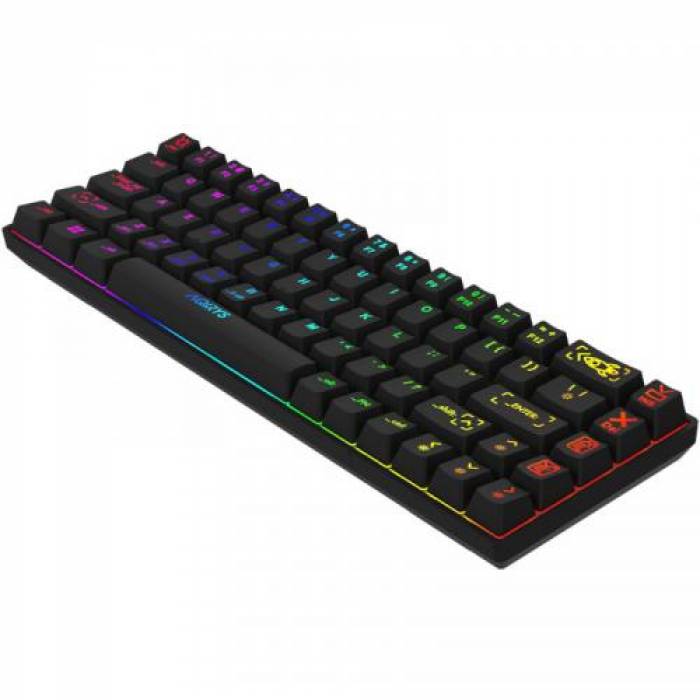 Tastatura Wireless AQIRYS Mira, RGB LED, Bluetooth/USB, Black