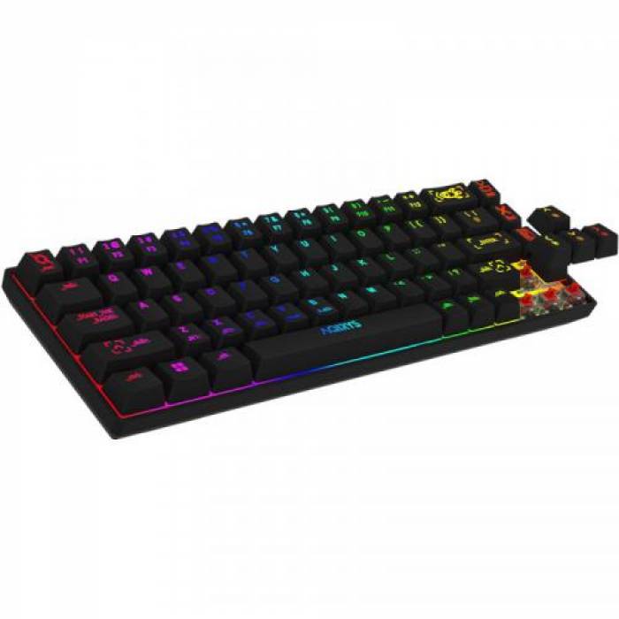 Tastatura Wireless AQIRYS Mira, RGB LED, Bluetooth/USB, Black