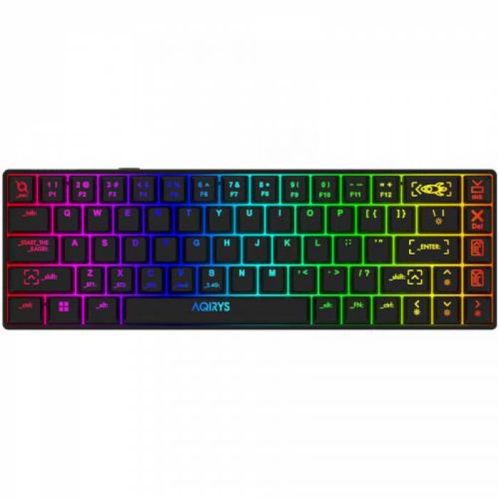 Tastatura Wireless AQIRYS Mira, RGB LED, Bluetooth/USB, Black