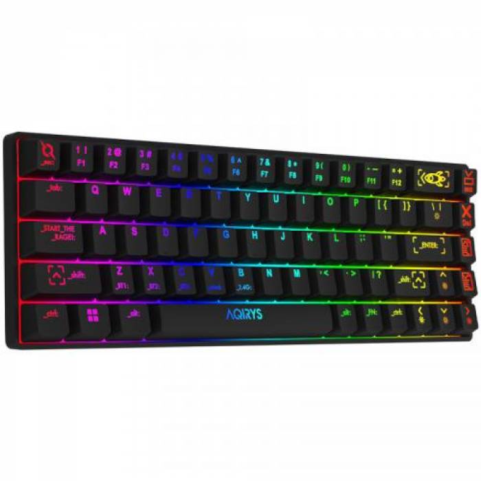 Tastatura Wireless AQIRYS Mira, RGB LED, Bluetooth/USB, Black