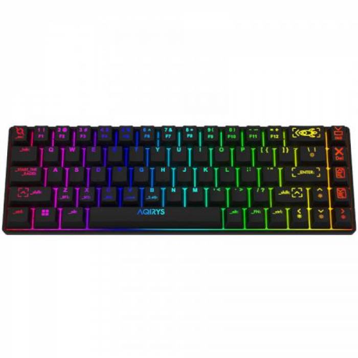 Tastatura Wireless AQIRYS Mira, RGB LED, Bluetooth/USB, Black