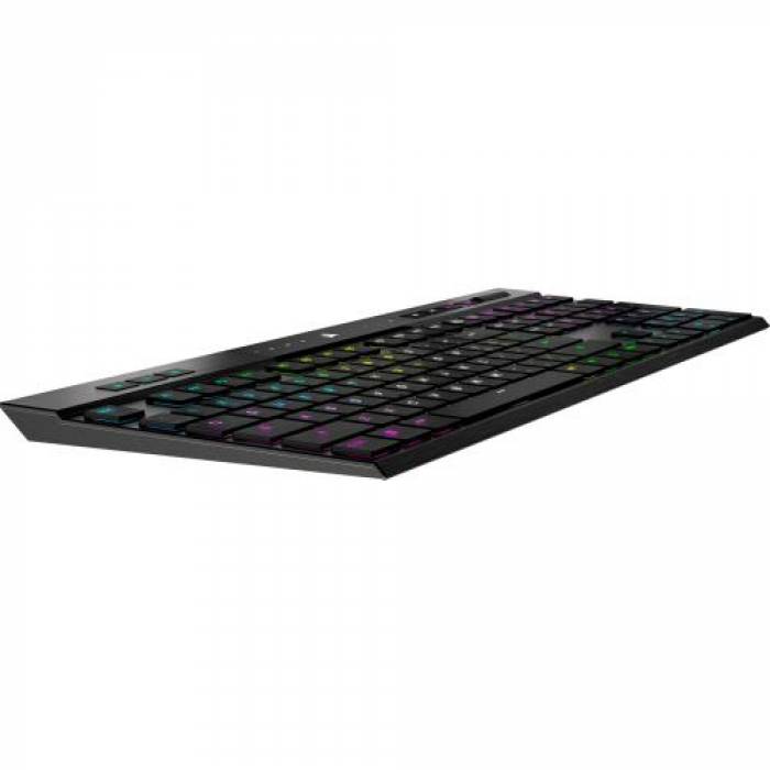 Tastatura Wireless Corsair K100 AIR Wireless, RGB LED, USB Wireless/Bluetooth, Black