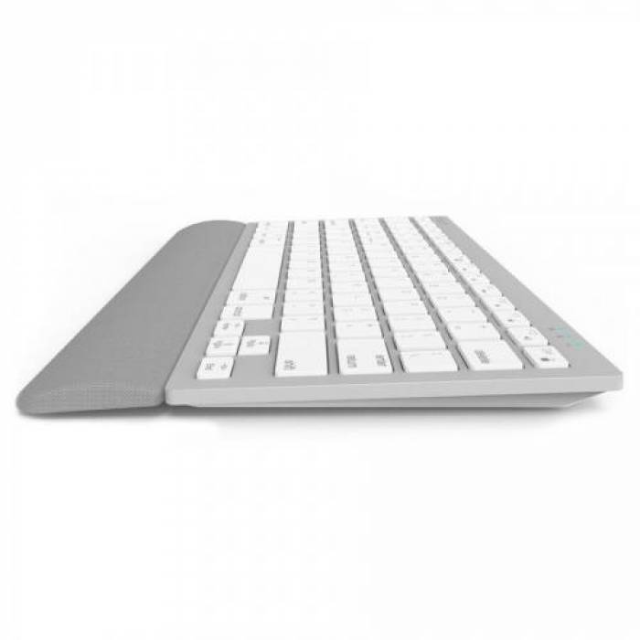 Tastatura Wireless Delux K3300GX, USB Wireless/Bluetooth, White-Grey