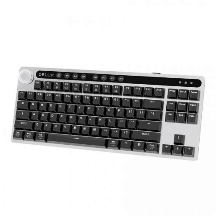 Tastatura Wireless Delux KS200D, USB Wireless/Bluetooth, Black-Grey
