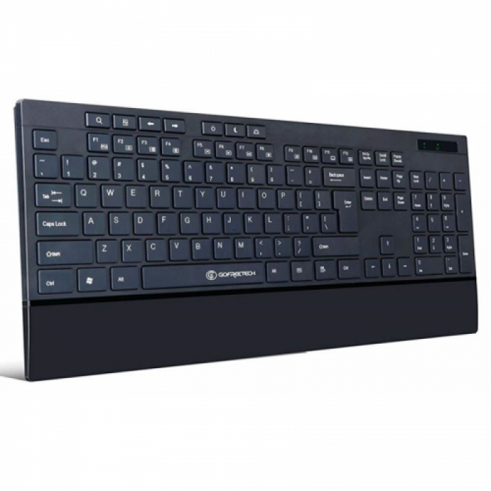 Tastatura wireless Gofreetech GFT-K002, USB, Black