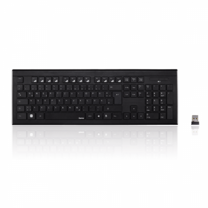 Tastatura Wireless Hama Cortino, USB, Black