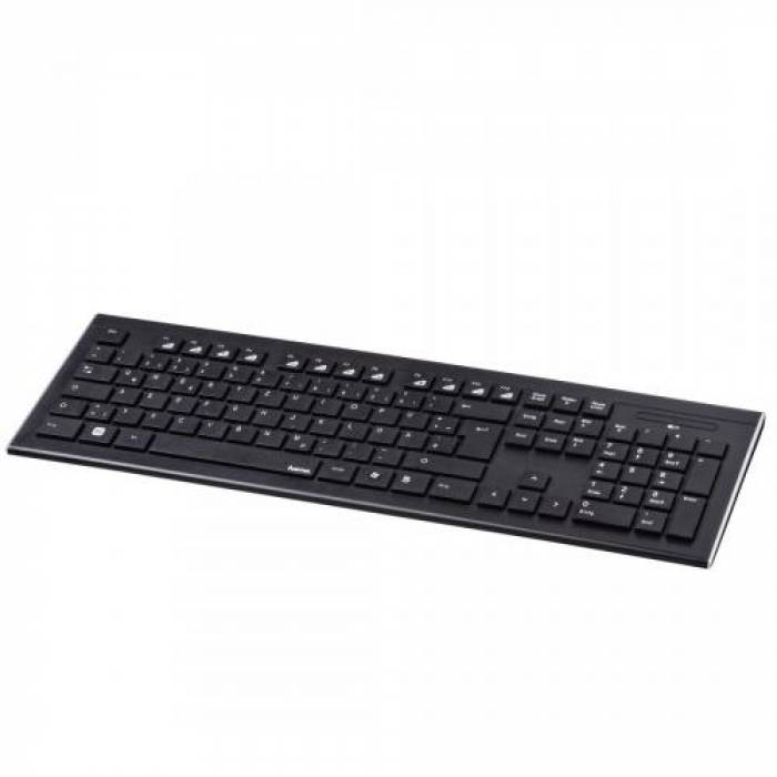 Tastatura Wireless Hama Cortino, USB, Black