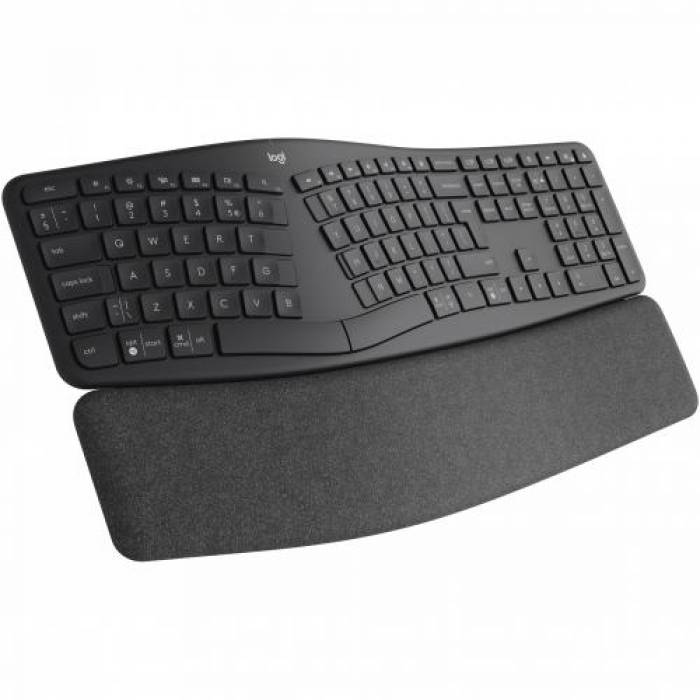 Tastatura Wireless Logitech ERGO K860, USB, Layout UK, Graphite
