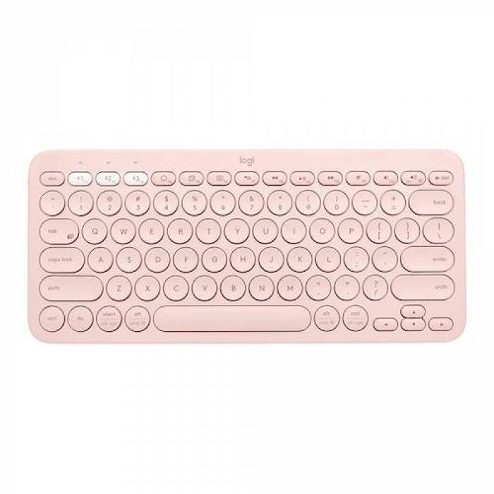 Tastatura Wireless Logitech K380, Bluetooth, Layout UK, Rose