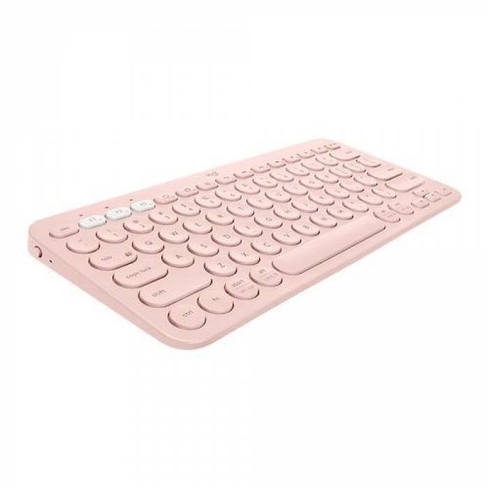 Tastatura Wireless Logitech K380, Bluetooth, Layout UK, Rose
