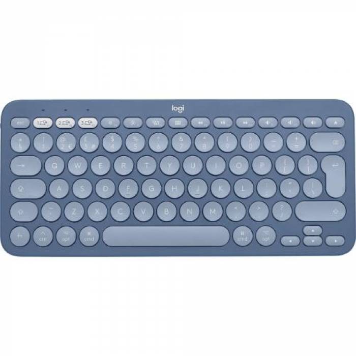 Tastatura Wireless Logitech K380 for Mac, Bluetooth/USB, Layout UK, Blueberry