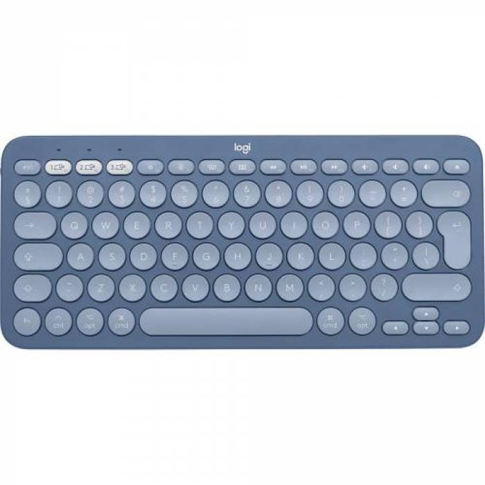 Tastatura Wireless Logitech K380 for Mac, Bluetooth/USB, Layout US, Blueberry