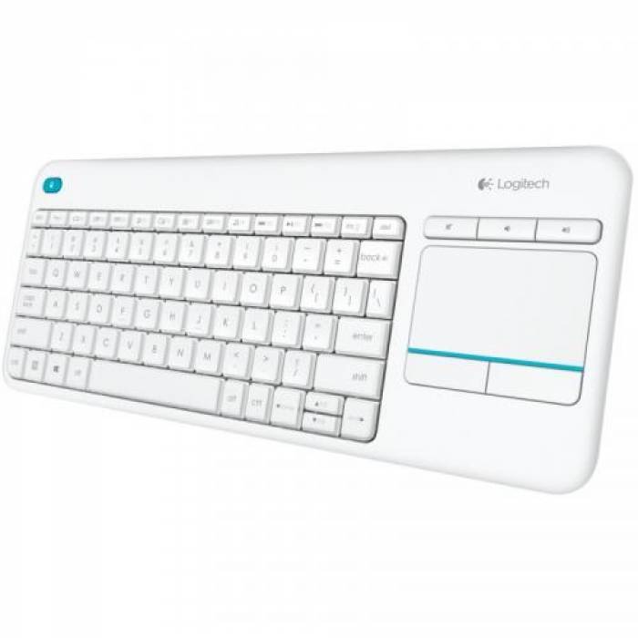 Tastatura Wireless Logitech K400, USB, White