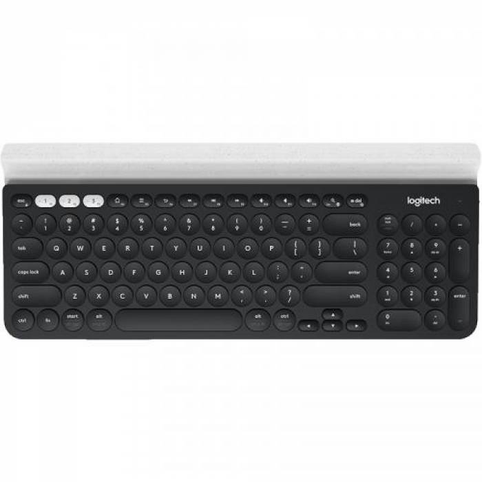 Tastatura Wireless Logitech K780, Bluetooth, Black-White