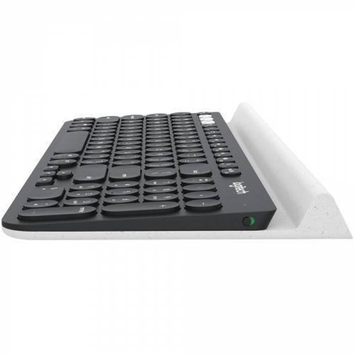 Tastatura Wireless Logitech K780, Bluetooth, Layout UK, Black-White