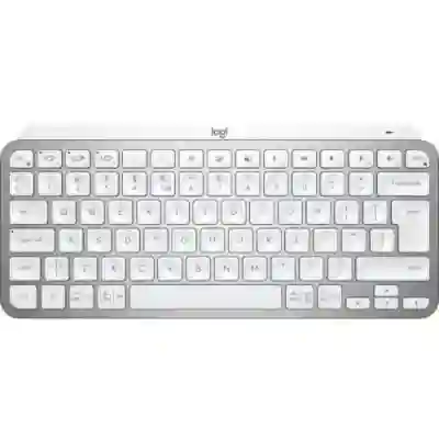 Tastatura Wireless Logitech MX Keys Mini for Mac, White LED, Bluetooth, Layout US, Pale Grey