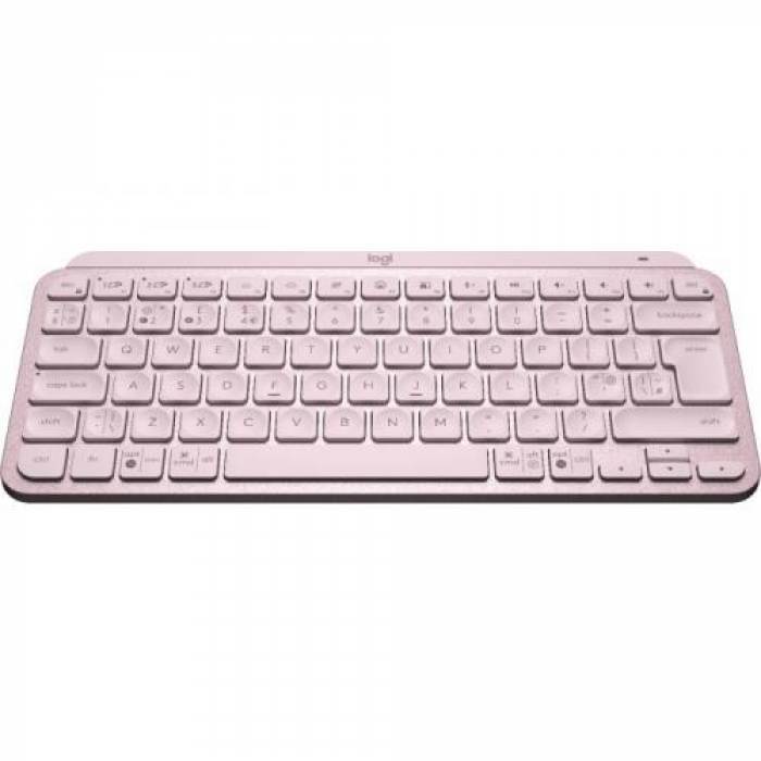 Tastatura Wireless Logitech MX Keys Mini, White LED, Bluetooth, Layout UK, Rose