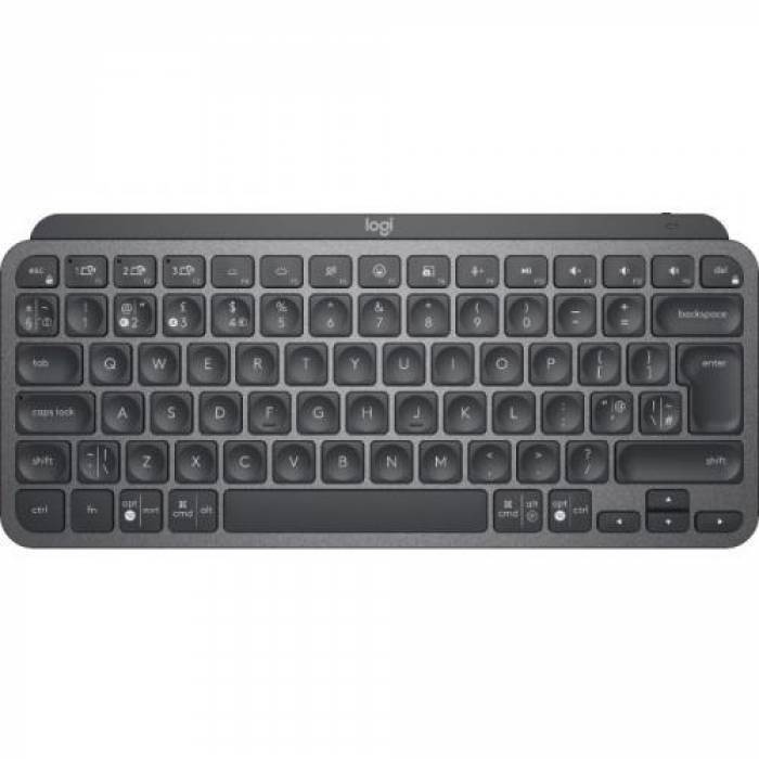 Tastatura Wireless Logitech MX Keys Mini, White LED, Bluetooth, Layout US, Graphite