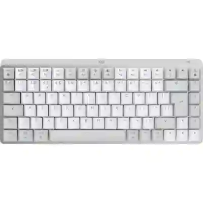 Tastatura Wireless Logitech MX MECHANICAL Mini for Mac, Bluetooth/USB, Layout UK, Pale Grey