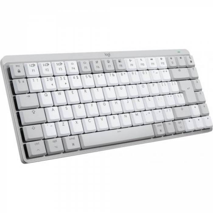 Tastatura Wireless Logitech MX MECHANICAL Mini for Mac, Bluetooth/USB, Layout UK, Pale Grey