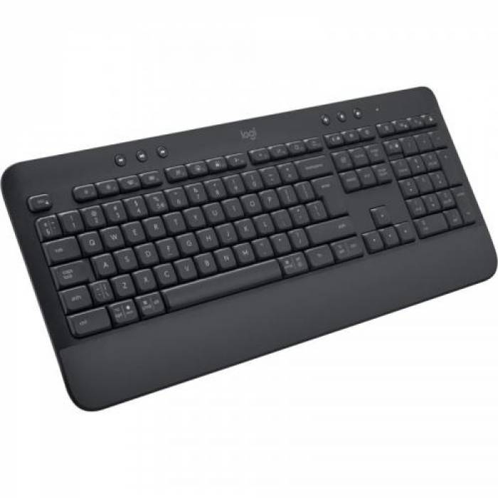 Tastatura Wireless Logitech Signature K650, Bluetooth/USB, Layout US, Graphite