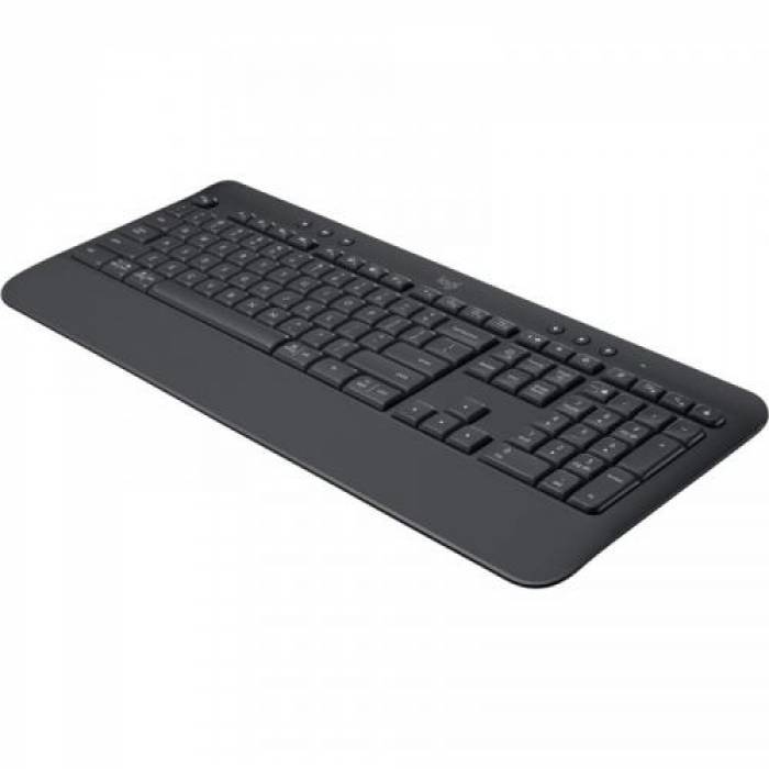 Tastatura Wireless Logitech Signature K650, Bluetooth/USB, Layout US, Graphite