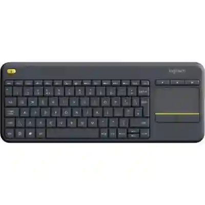 Tastatura Wireless Logitech Touch K400 Plus, USB, Layout UK, Black