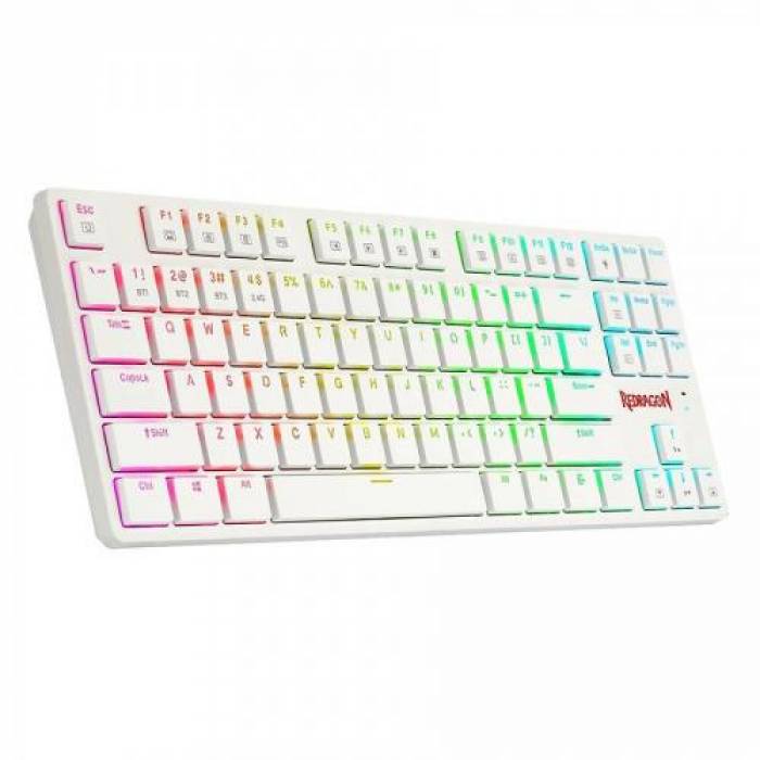 Tastatura Wireless Redragon Anubis, RGB LED, USB Wireless/Bluetooth, White