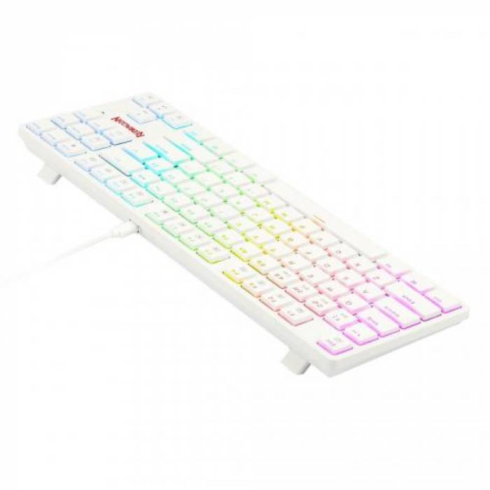 Tastatura Wireless Redragon Anubis, RGB LED, USB Wireless/Bluetooth, White