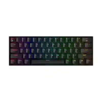 Tastatura Wireless Redragon Draconic Prom, RGB LED, Bluetooth/USB, Black