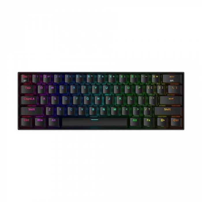 Tastatura Wireless Redragon Draconic Prom, RGB LED, Bluetooth/USB, Black