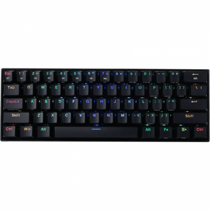 Tastatura Wireless Redragon Draconic, RGB LED, Bluetooth/USB, Black