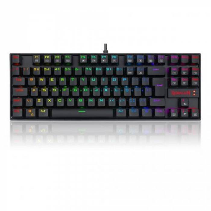 Tastatura Wireless Redragon Kumara Pro, RGB LED, USB Wireless/Bluetooth, Black