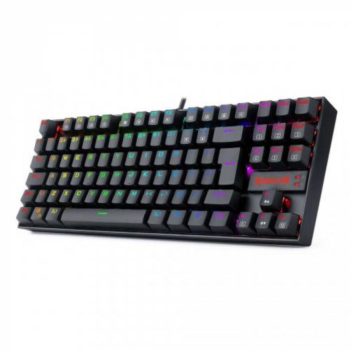 Tastatura Wireless Redragon Kumara Pro, RGB LED, USB Wireless/Bluetooth, Black