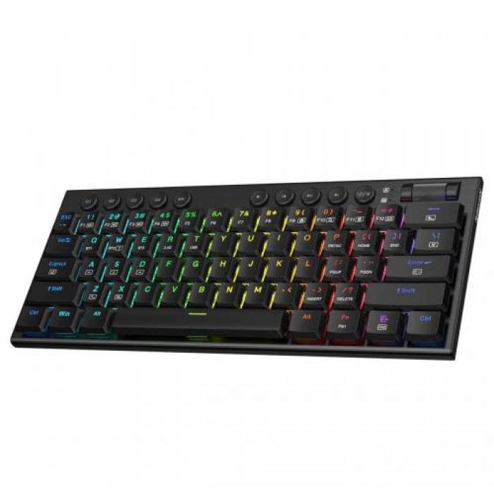 Tastatura Wireless Redragon Noctis Pro, RGB LED, USB Wireless/Bluetooth, Black