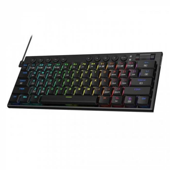 Tastatura Wireless Redragon Noctis Pro, RGB LED, USB Wireless/Bluetooth, Black