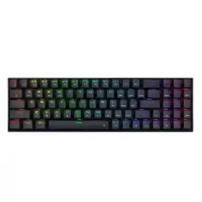 Tastatura Wireless Redragon Zed Pro, RGB LED, USB Wireless/Bluetooth, Black