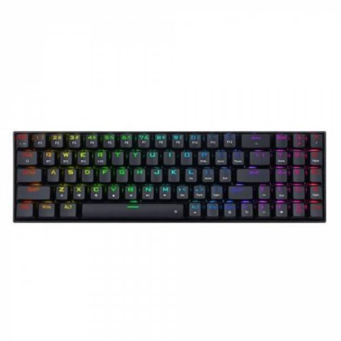 Tastatura Wireless Redragon Zed Pro, RGB LED, USB Wireless/Bluetooth, Black