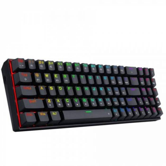 Tastatura Wireless Redragon Zed Pro, RGB LED, USB Wireless/Bluetooth, Black