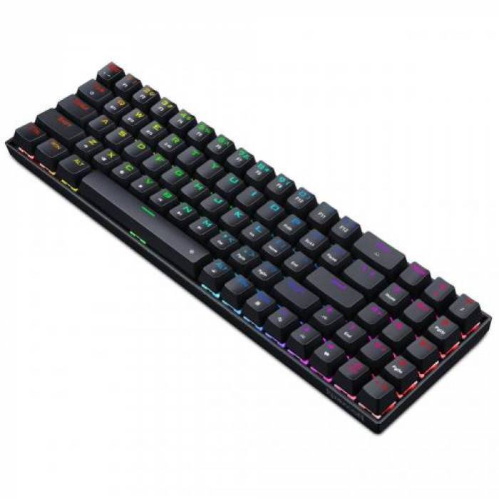 Tastatura Wireless Redragon Zed Pro, RGB LED, USB Wireless/Bluetooth, Black