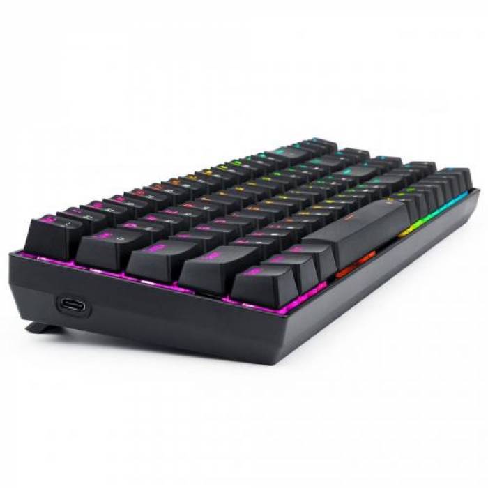 Tastatura Wireless Redragon Zed Pro, RGB LED, USB Wireless/Bluetooth, Black
